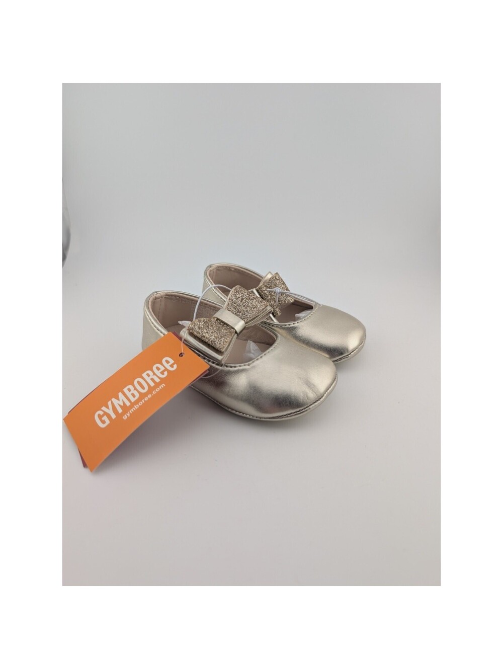 Gymboree 6-12m Gold Ballet Flats Bow Glittery Baby Girl Holiday Traditions